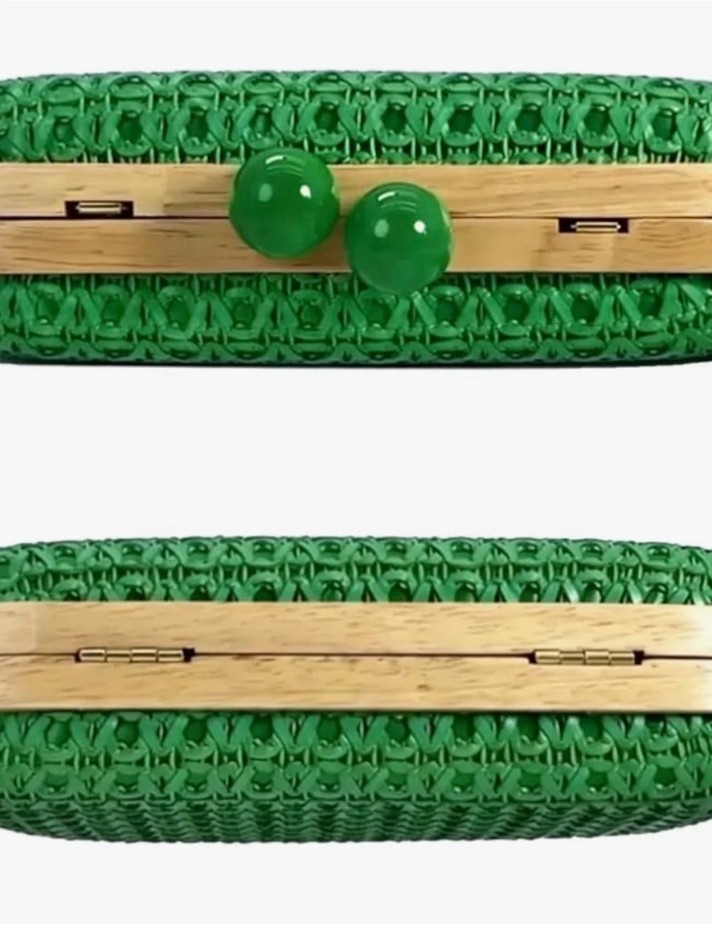 NEW Green Woven Clutch Bag